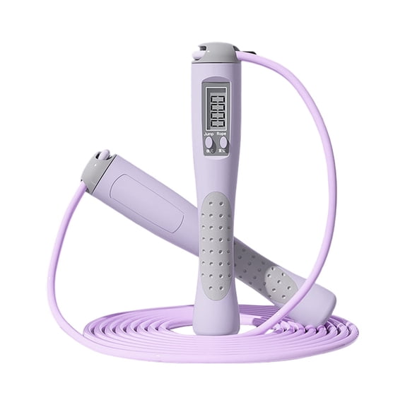 Jump Rope with Counter, Adjustable Digital Counting Skipping Rope for Fitness Training for Men, Women and Kids,Purple