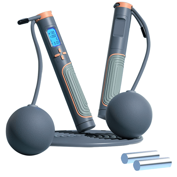 Jump Rope with Counter, Weighted Jump Ropes for Fitness, Adjustable Cordless Length with Calorie