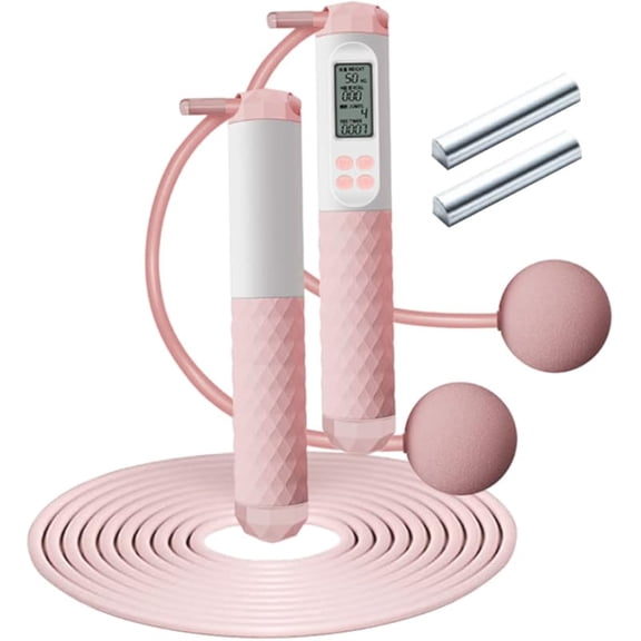 Jump Ropes for Fitness Ropeless Jump Rope Weighted Jump Rope Ropeless Digital Skipping Rope with Calorie Counter Cordless Skipping Rope for Kid Adult Blue