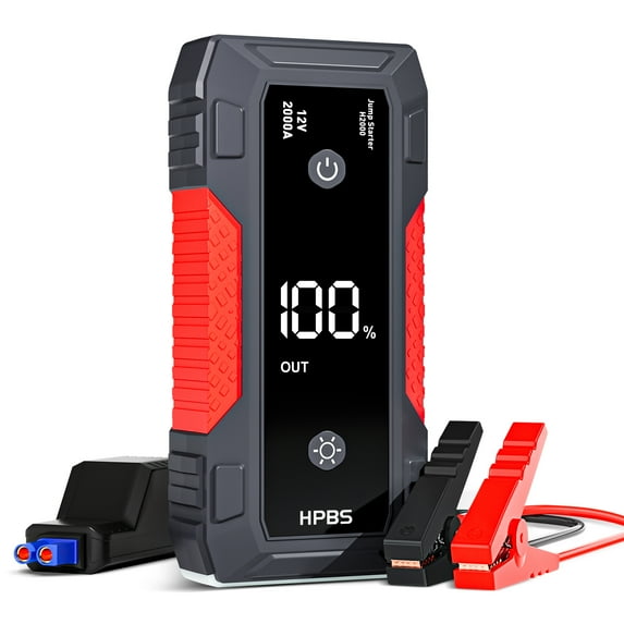 Jump Starter - 2000A Jump Starter Battery Pack for Up to 8L Gas and 6.5L Diesel Engines, 12V Portable Car Battery Jump Starter Box with 3.0" LCD Display