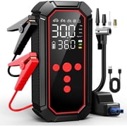 Jump Starter with Air Compressor 4000A Peak, Car Battery Jump Starter Portable All Gas/10L Diesel,160PSI 12V Automobile Jump Box Pack Chargers with Jumper Cables 4-Mode LED Lights