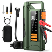 Jump Starter with Air Compressor,6000A Car Battery Jumper Starter, 20000mAh Battery Jumper Starter Portable for 10L Gas/Diesel Engine with 160PSI Booster,LED Display & Light,Jumper Cables