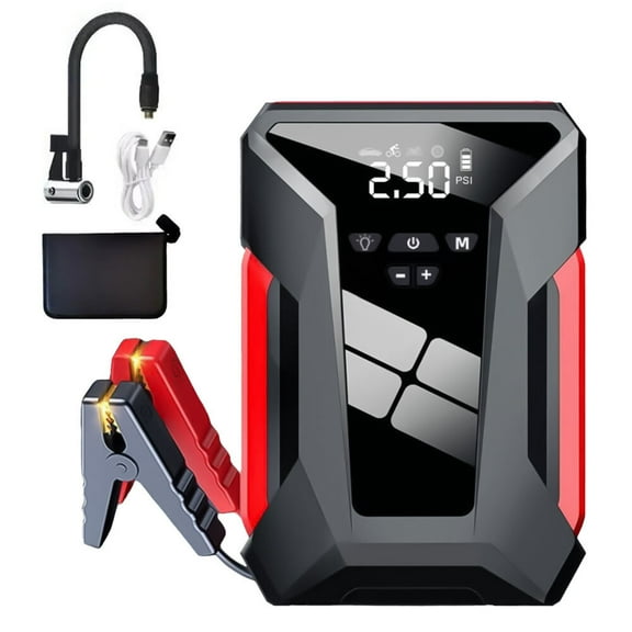 Jump Starter with Air Compressor,DFITO 1200A Peak Battery Charger with Storage Bag,150PSI Digital Tire Inflator, 12V Jump Box with Emergency LED Light and Power Bank