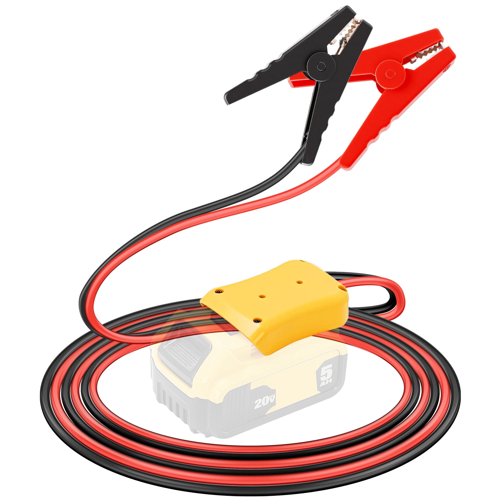 Jump Starter Cable with Battery Adapter 8AWG 3.3ft 12-24V Jumper Cable with Alligator Clip for Car Truck RV Portable Power Station