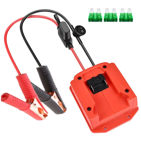 Jump Starter Car Booster Cable with Fuse Switch Emergency Power For Milwaukee