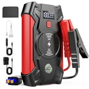 Jump Starter with Wireless Changing, 4000A Peak 39800mAH Portable Battery Jump Starter for Car(Up to 8.0L Gas or 6.5L Diesel), 12V Auto Jump Box W/ LCD Display & QC 3.0, Compact Lithium Car Power Pack