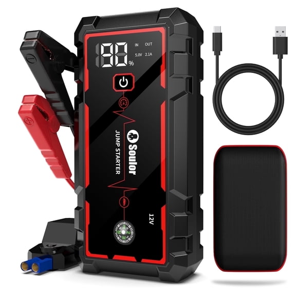 Jump Starter 3000A for 8.0L Gas 4.0L Diesel 12V Lithium Jump Box, Portable Power Bank with Emergency Light