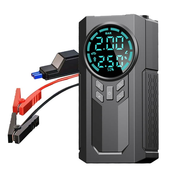 Jump Starters Car Inflator Battery Jump-In-1 1000A Emergency Power Supply 12V Battery Pack Battery Booster Jump Box Portable Charger Cables Led Display Screen