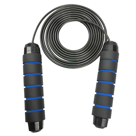 Jump rope, wire jump rope, adjustable - for speed jumping - blue black