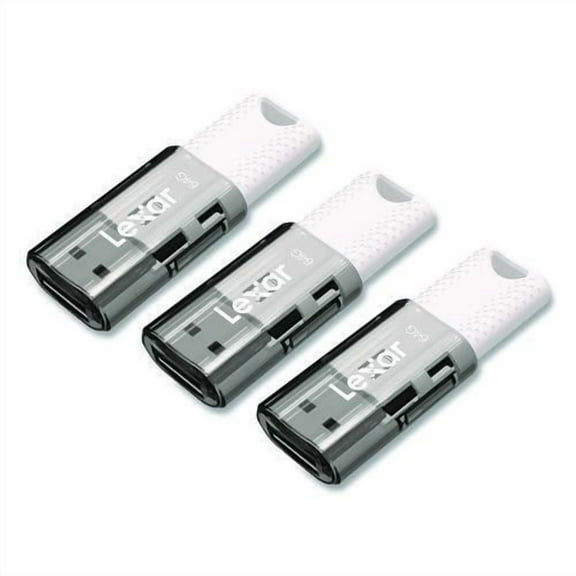 JumpDrive S60 USB 2.0 Flash Drive, 64 GB, Gray/White, 3/Pack | Bundle of 5