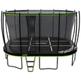 thumbnail image 1 of JumpFlex 17' Trampoline MEGA Outdoor Playset with Net and Ladder, Green/Black, 1 of 7