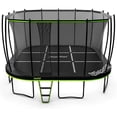 thumbnail image 1 of JumpFlex 19' Trampoline MEGA Outdoor Playset with Net and Ladder, Green/Black, 1 of 9