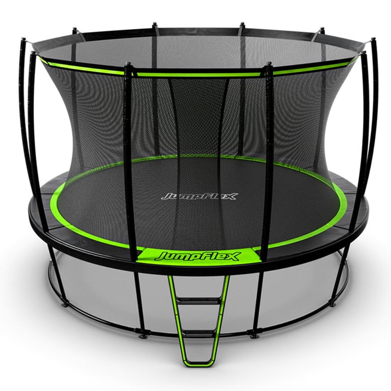 JumpFlex HERO 12 Foot Round Trampoline for Kids Playset, Green