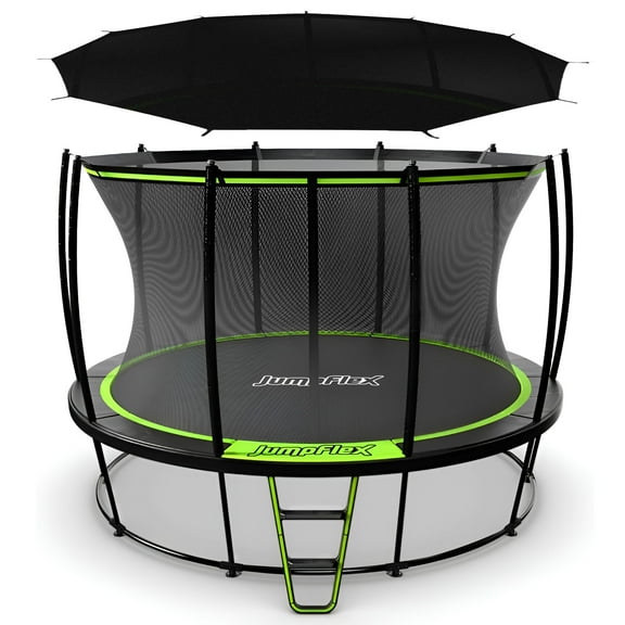 JumpFlex HERO 12' Trampoline Outdoor Activity Set with SMARTSHADE Canopy Cover