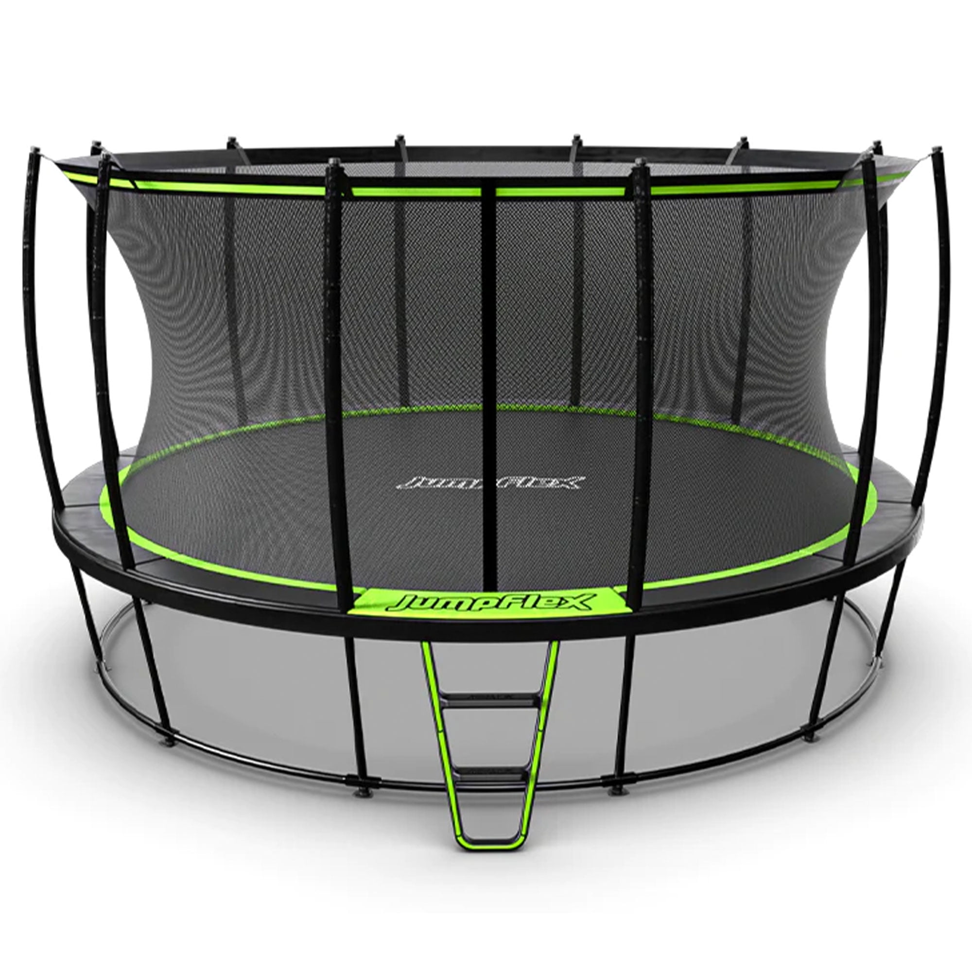 JumpFlex HERO 15' Large Outdoor Trampoline with Safety Net & Ladder for