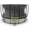 thumbnail image 1 of JumpFlex HERO 15' Round Trampoline with Safety Net Enclosure & Net Attachment, Black/Green, 1 of 5