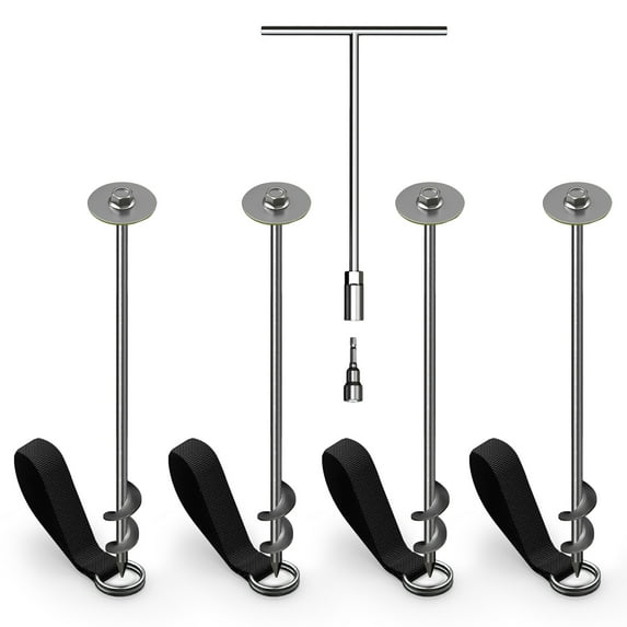 JumpFlex Trampoline Anchor Kit PRO, Heavy Duty Ground Anchoring Stake Set