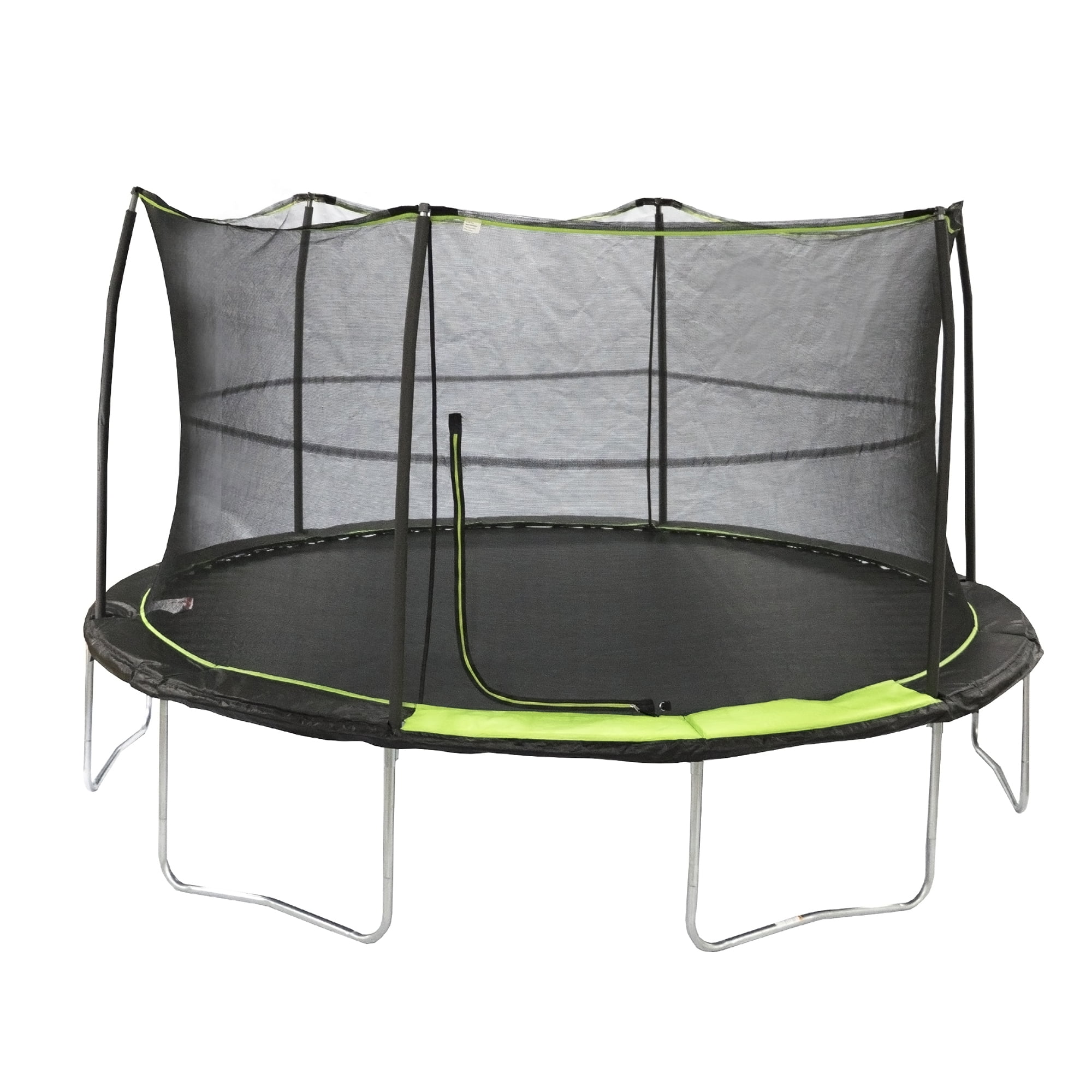 med sig Slime Afhængig JumpKing 14ft Trampoline with Safety Enclosure, 200lb Weight Limit Black  Lime Green - Walmart.com