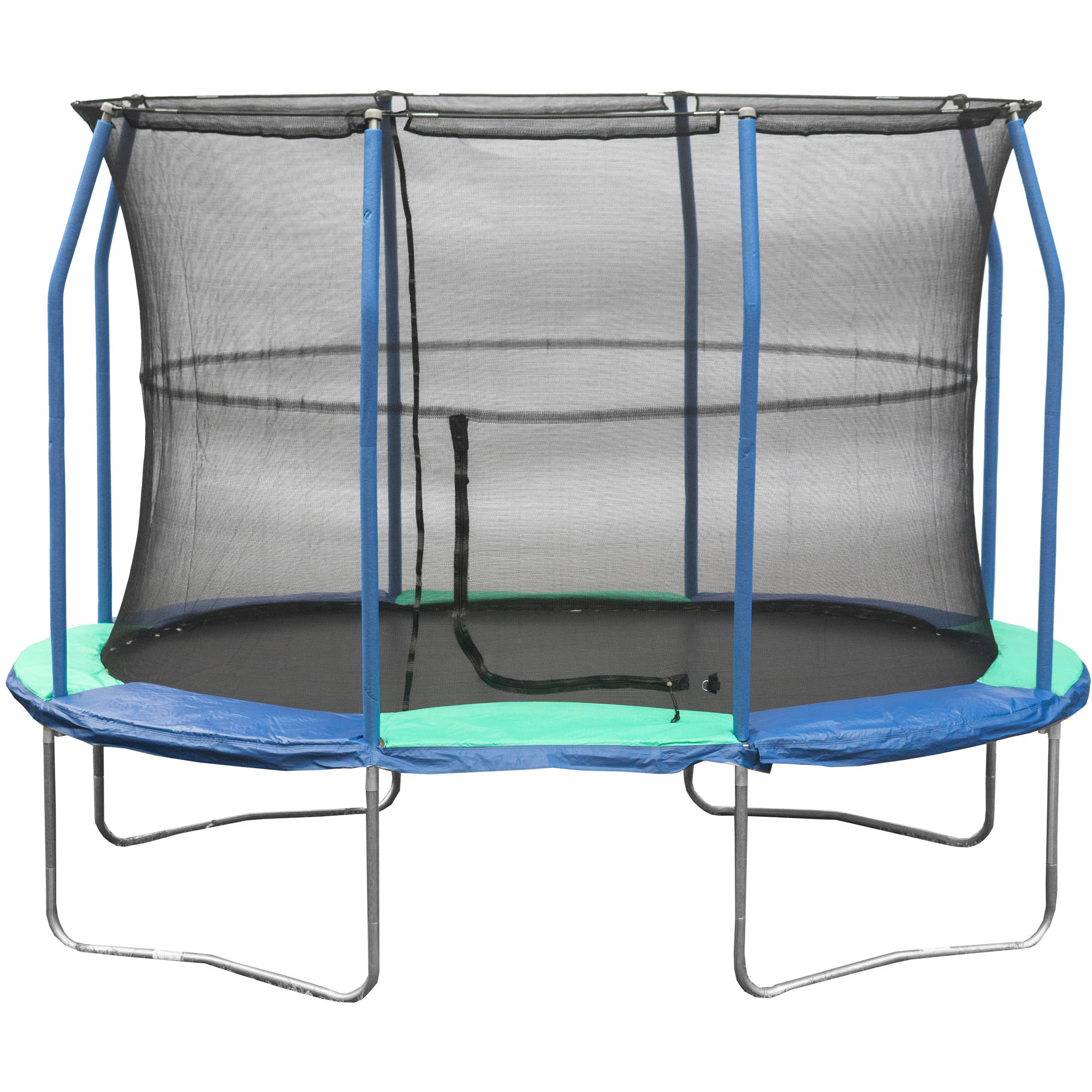 JumpKing Oval 8 x 11.5 Trampoline with Enclosure Blue Green Walmart