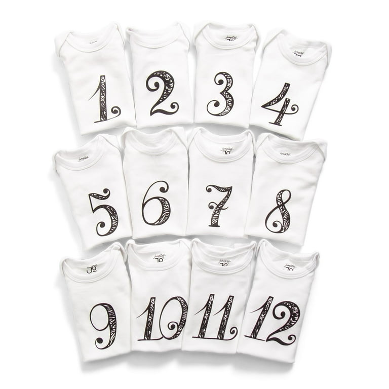 JumpOff Jo Baby Milestone Onesies, 12 Bodysuit Set, Seize The