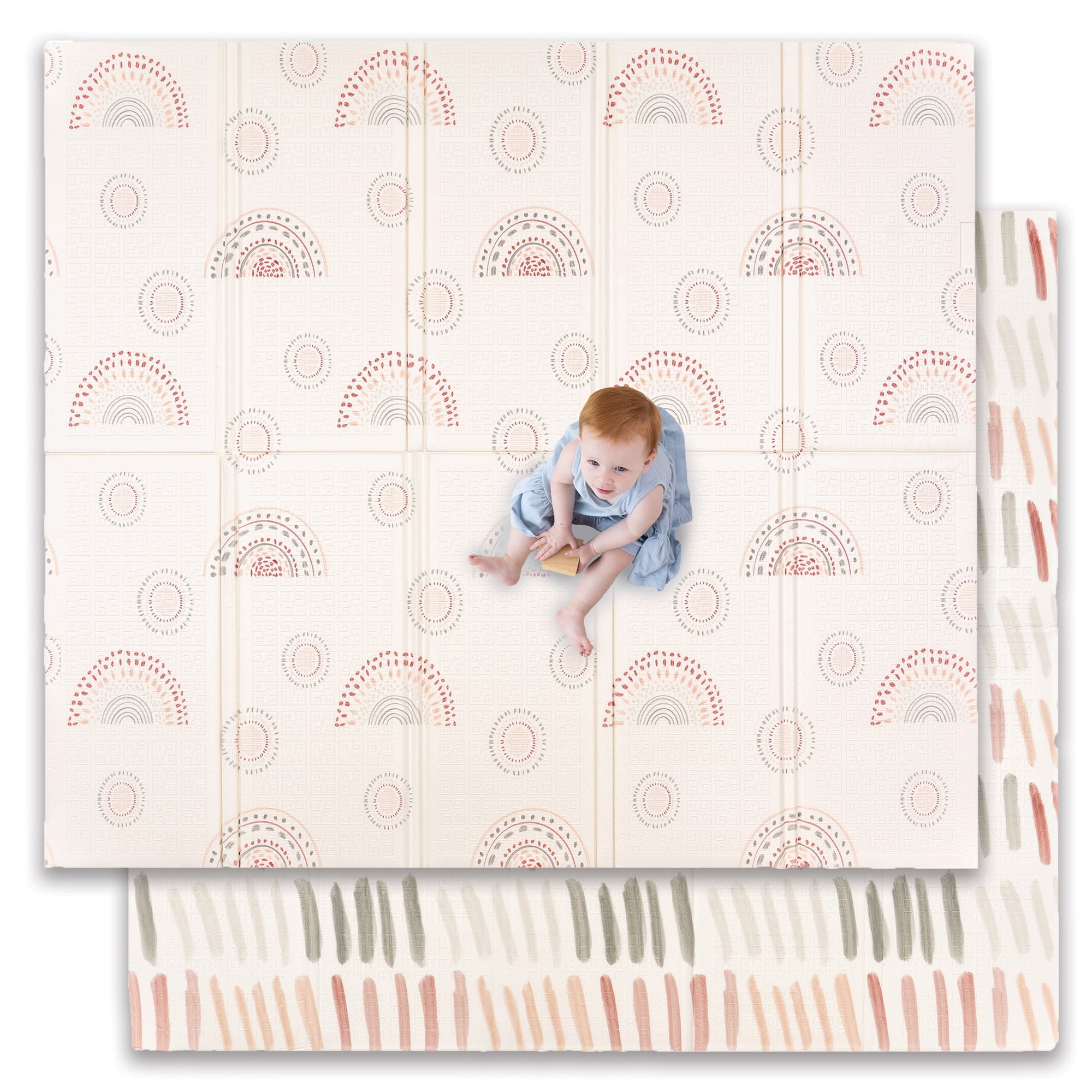 JumpOff Jo Extra Large Foldable Kids Foam Play Mat, Padded Baby Floor Mat,  77 x 70 in - Oh Deer