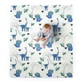 thumbnail image 1 of Jumpoff Jo Large Waterproof Foam Padded Play Mat for Infants, Babies, Toddlers, 8+ Months for Play & Tummy Time 76 in. x 58 in. Double-Sided Design: Tiny Dinos Pink & Blue, 1 of 8
