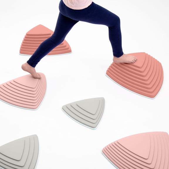 JumpOff Jo Rocksteady Balance Stepping Stones for Kids, Set of 6, Desert Rose
