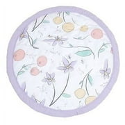JumpOff Jo - Round Baby Floor Mat for Tummy Time, Portable and Travel Play Mat, 36" Diameter - Fairy Blossom Floral