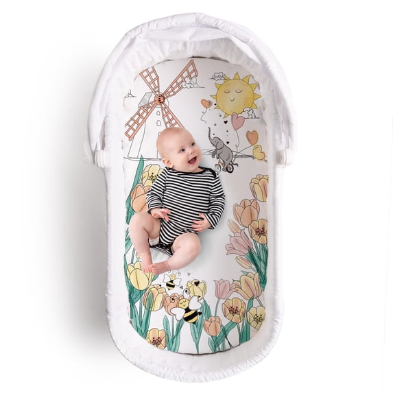 JumpOff Jo Tulip Fields Design Bassinet Sheet