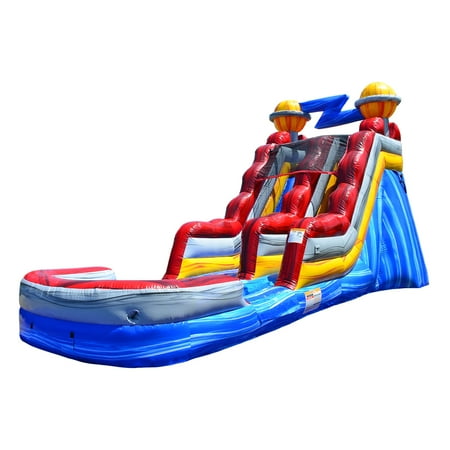 JumpOrange 15’ Astronaut Commercial Grade Water Slide with Splash Pool for Kids and Adults (with Blower), Outdoor Indoor, Wet Dry Use, Tall Inflatable