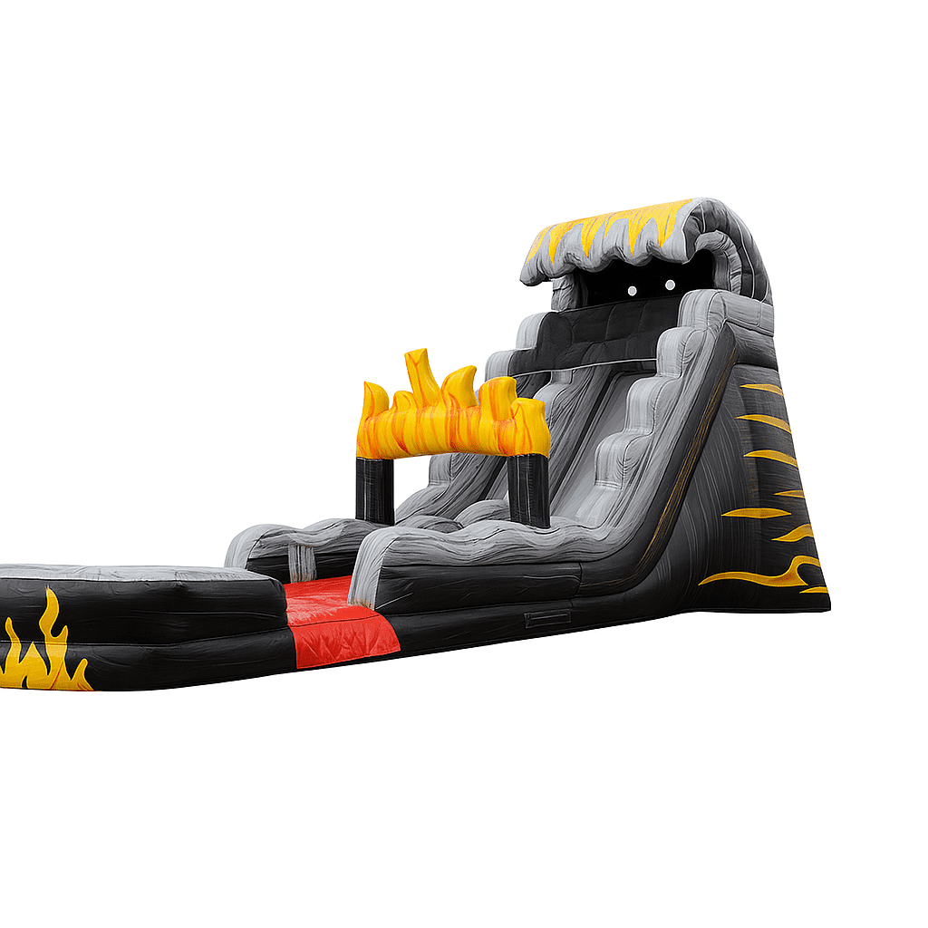 JumpOrange 19’ Flame Commercial Grade Water Slide with Splash Pool for Kids and Adults (with Blower), Outdoor Indoor, Wet Dry Use, Tall Inflatable