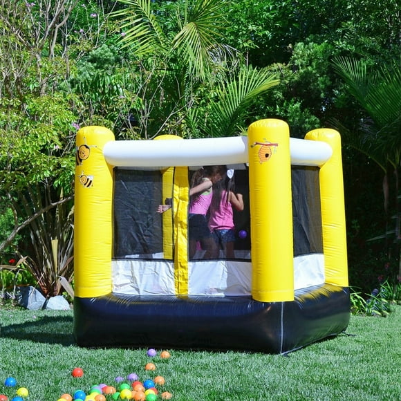 JumpOrange Busy Bee Bounce House for Kids 3-12 (with Blower), Outdoor Backyard
