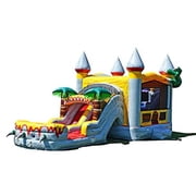 JumpOrange Commercial Grade Bounce House Water Slide for Kids and Adults with Pool and Blower, T-Rex