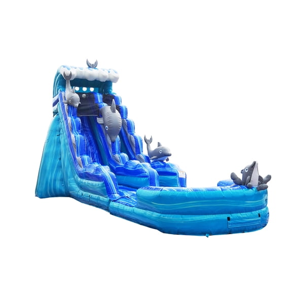 JumpOrange Dolphin 19 ft Inflatable Water Slide (with Blower)