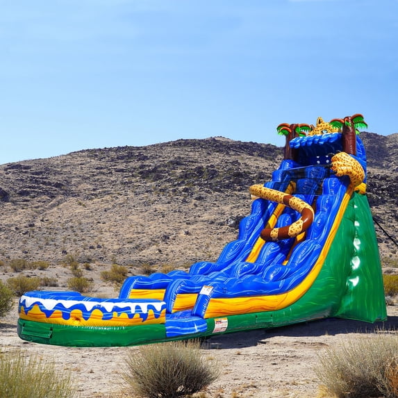 JumpOrange 19’ Jaguar Commercial Grade Water Slide with Splash Pool for Kids and Adults (with Blower), Outdoor Indoor, Wet Dry Use, Tall Inflatable