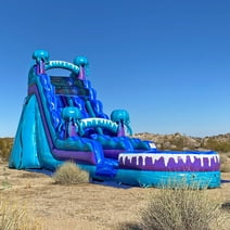 JumpOrange Commercial Grade Water Slide Inflatable with Splash Pool for Kids and Adults (with Blower), Electric Theme