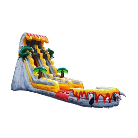 JumpOrange 19’ T-Rex Commercial Grade Water Slide with Splash Pool for Kids and Adults (with Blower), Outdoor Indoor, Wet Dry Use, Tall Inflatable