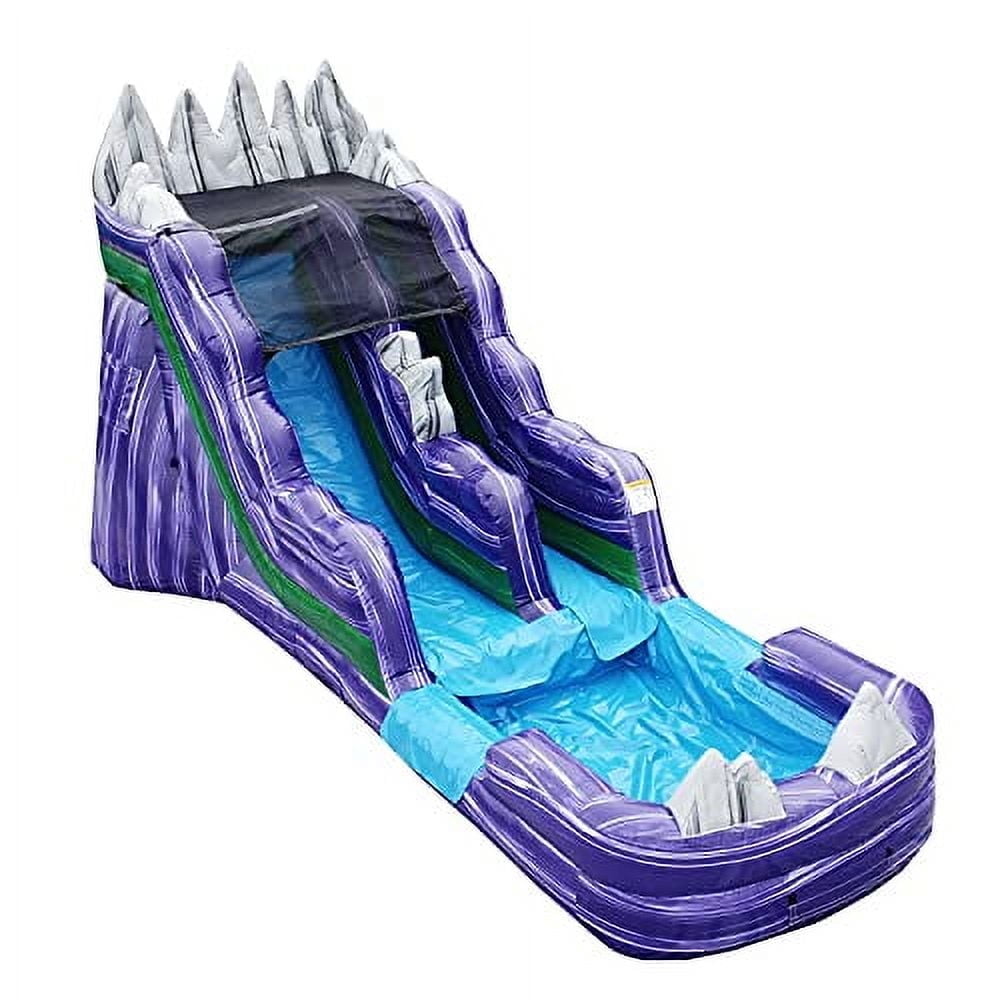 JumpOrange 15 Dark Night Commercial Grade Water Slide with Splash Pool for Kids and Adults (with Blower), Outdoor Indoor, Wet Dry Use, Tall Inflatable