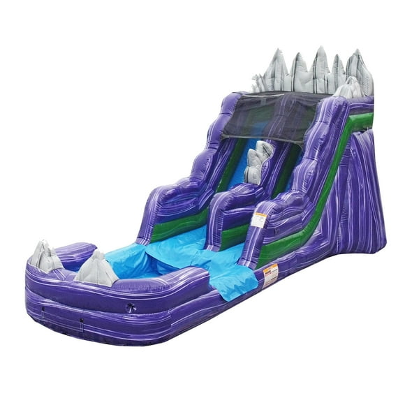 JumpOrange Dark Night 15 ft Commercial Grade Inflatable Water Slide (with Pool and Blower)