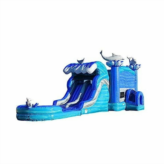 JumpOrange Outdoor Commercial Grade Inflatable Bounce House Water Slide with Pool for Kids and Adults