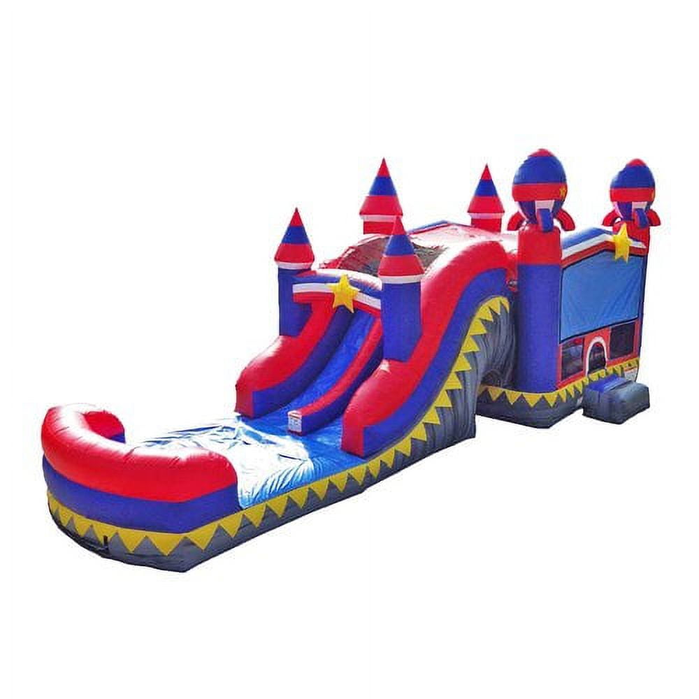 JumpOrange Rocket Commercial Grade Bounce House Water Slide with Splash