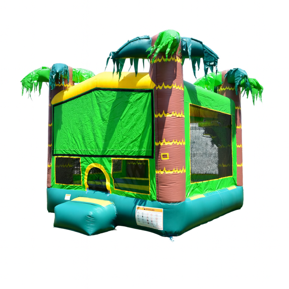 JumpOrange Tropical Theme Commercial Grade Bounce House with Blower, for Kids & Adults, Green