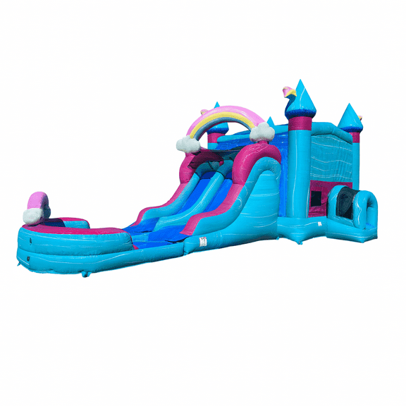 JumpOrange XLD Series Kids Inflatable Bouncer with Detachable Deep Pool, Blue