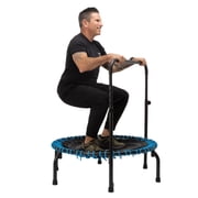 JumpSport 350 Series 39 in Trampoline With Handlebar, Adjustable Bungees, Teal