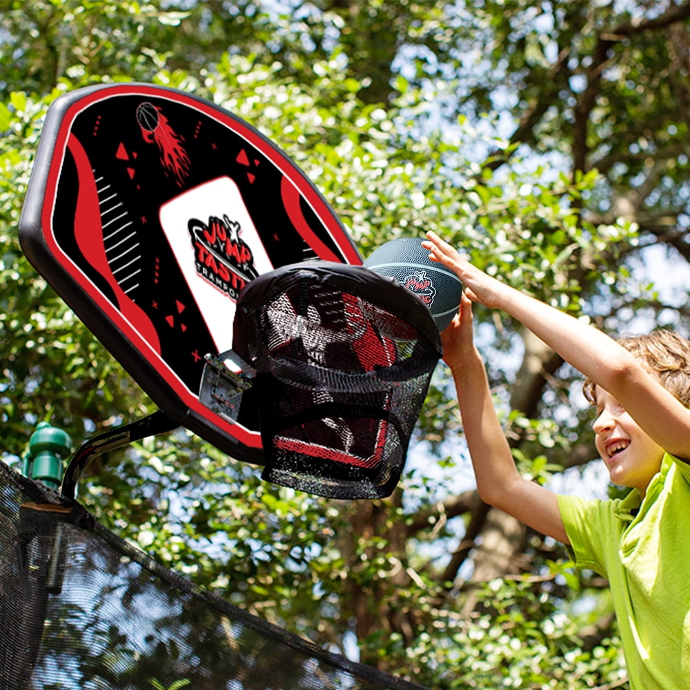 JumpTastic Trampoline Basketball Hoop Universal with Mini Basketball