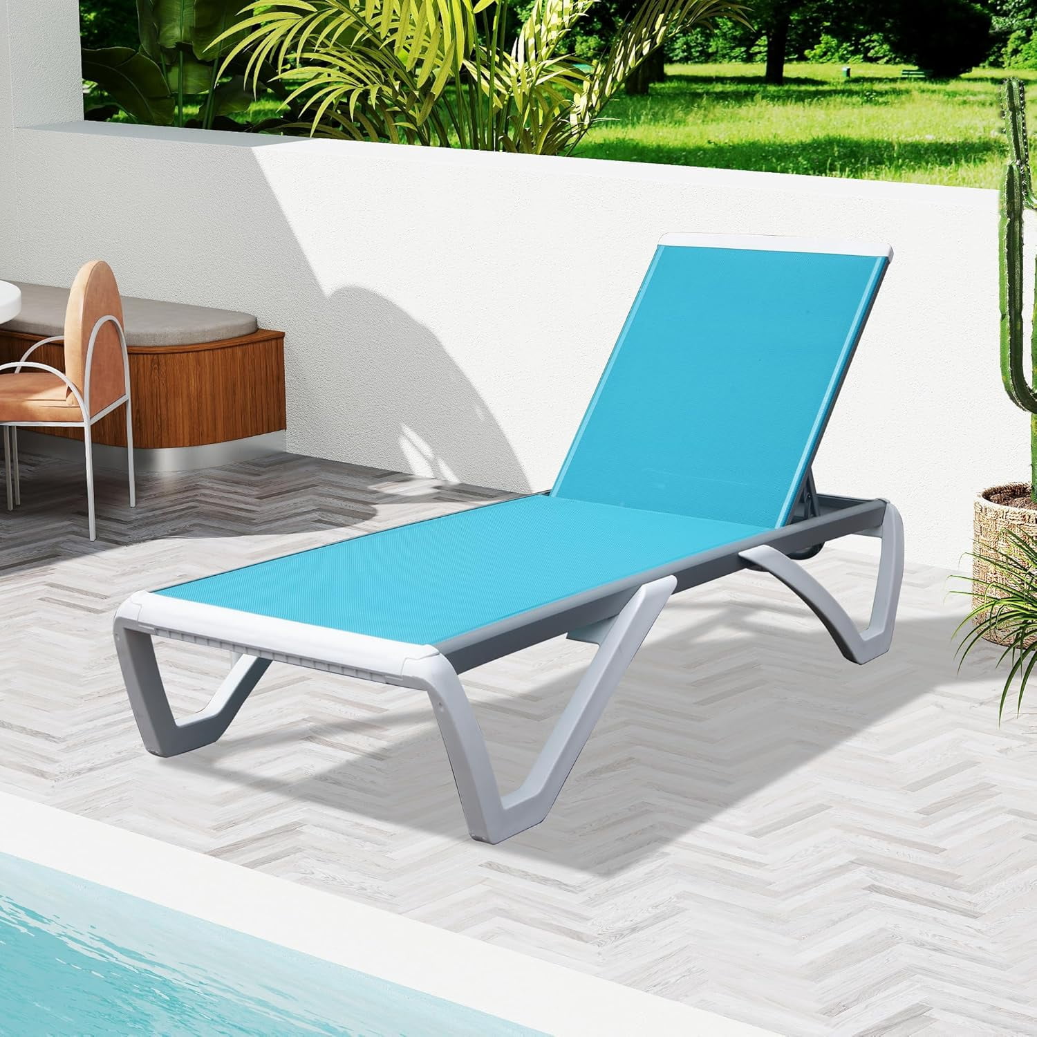 Jumpeak Lounge Chairs, Aluminum Lounge Chairs for Outside with 5