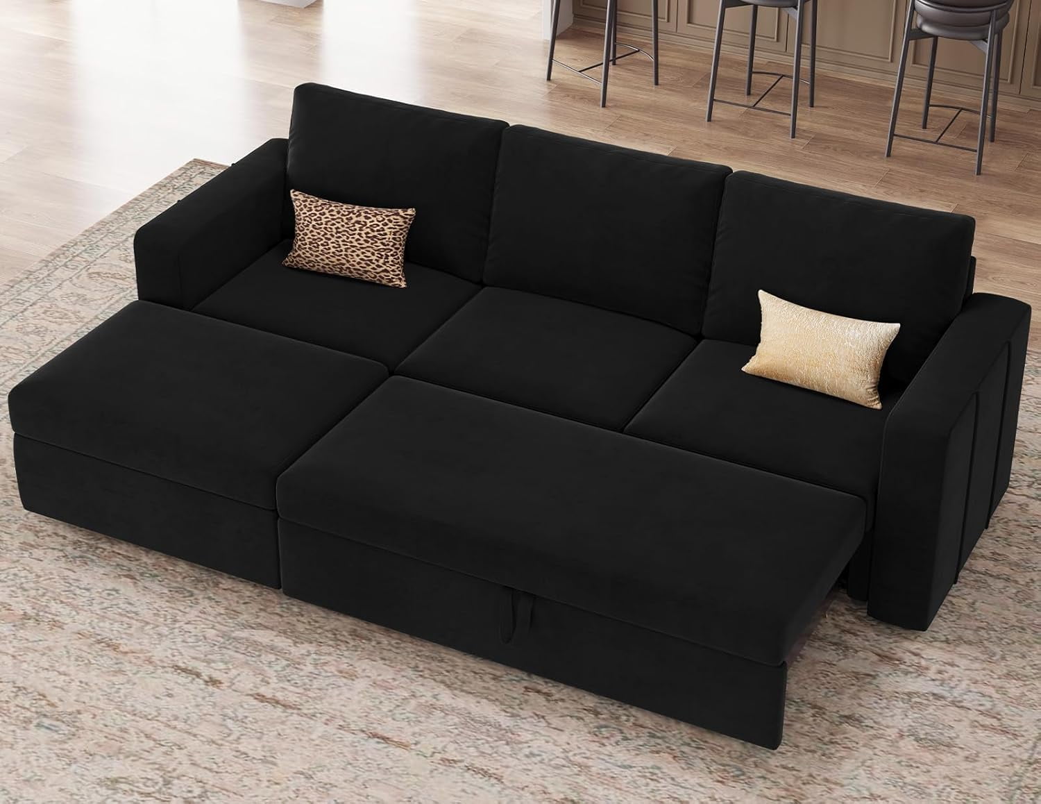 Jumpeak Modular Sectional Sleeper Sofa with Pull Out Couch, L Shaped ...