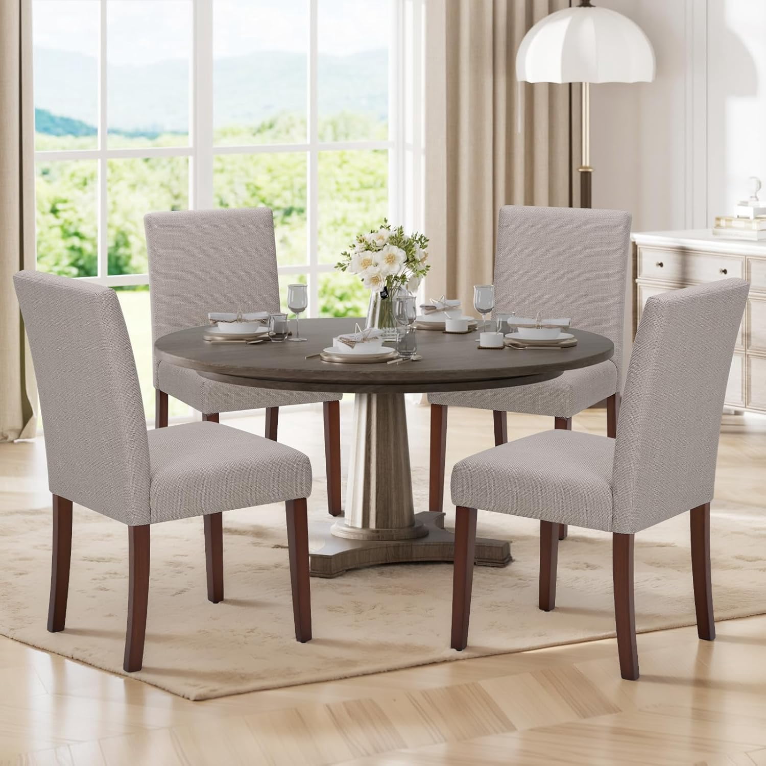 Jumpeak Upholstered Parsons Dining Chairs Set of 4, Modern Dining Room ...