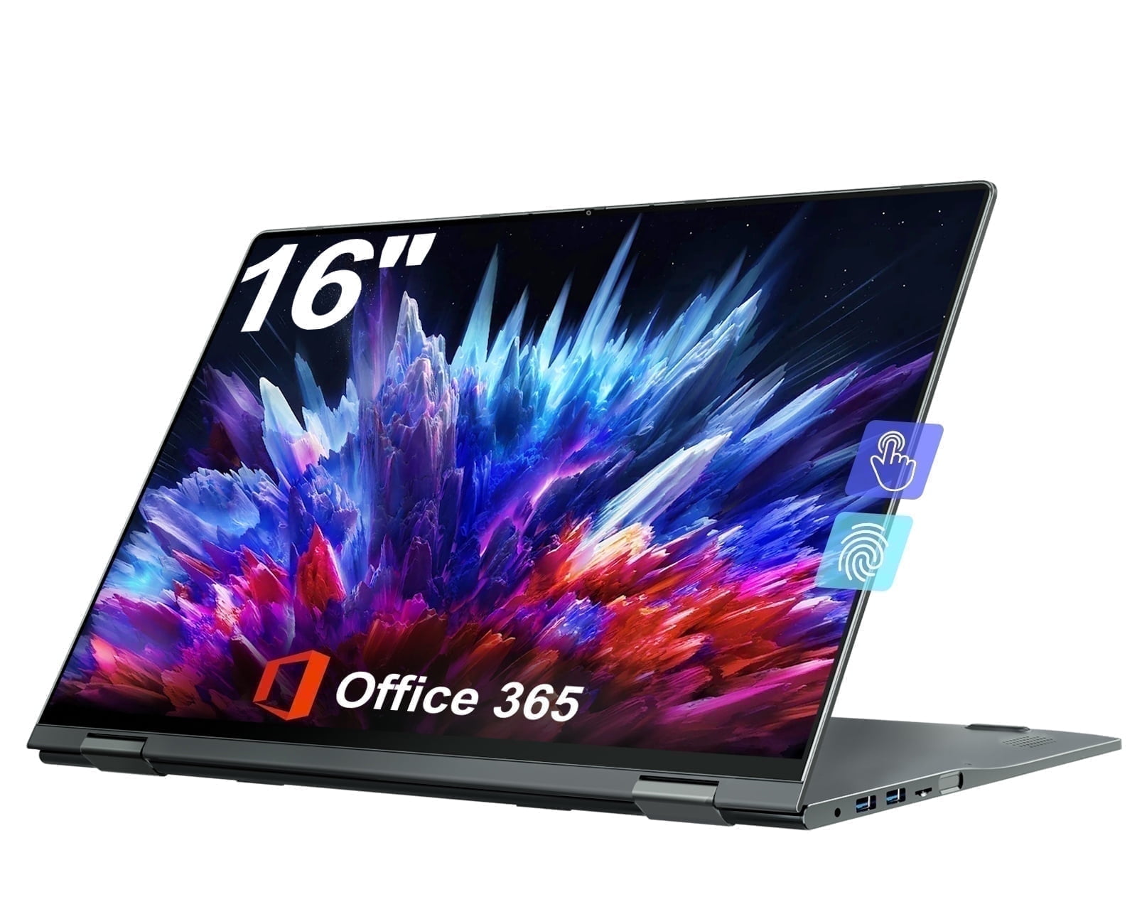 Jumper 16" Touchscreen Windows 11 Laptop with 16GB DDR4 640GB Storage, 2 in 1 Convertible Computer, 4-Core Intler Celeron N5095, 360 Flip, 1yr Office 365 Free