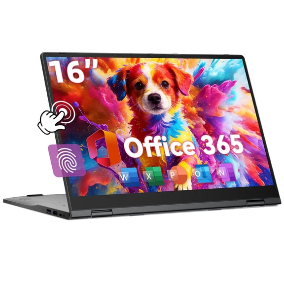 Jumper 16in 2 in 1 Laptop Touchscreen Windows 11, 16GB DDR4 640GB ROM Laptops Convertible Tablet Computer, 4-Core Intel Celeron Processor, 360 Flip, 1yr Office 365 Free